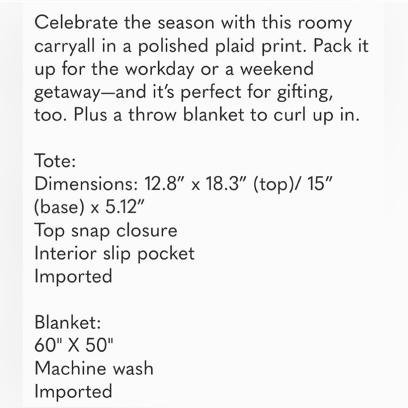 🆕 RESERVED FB 2PC VICTORIA'S SECRET VS PLAID TOTE & COZY BLANKET THROW CHRISTMAS - Picture 11 of 12